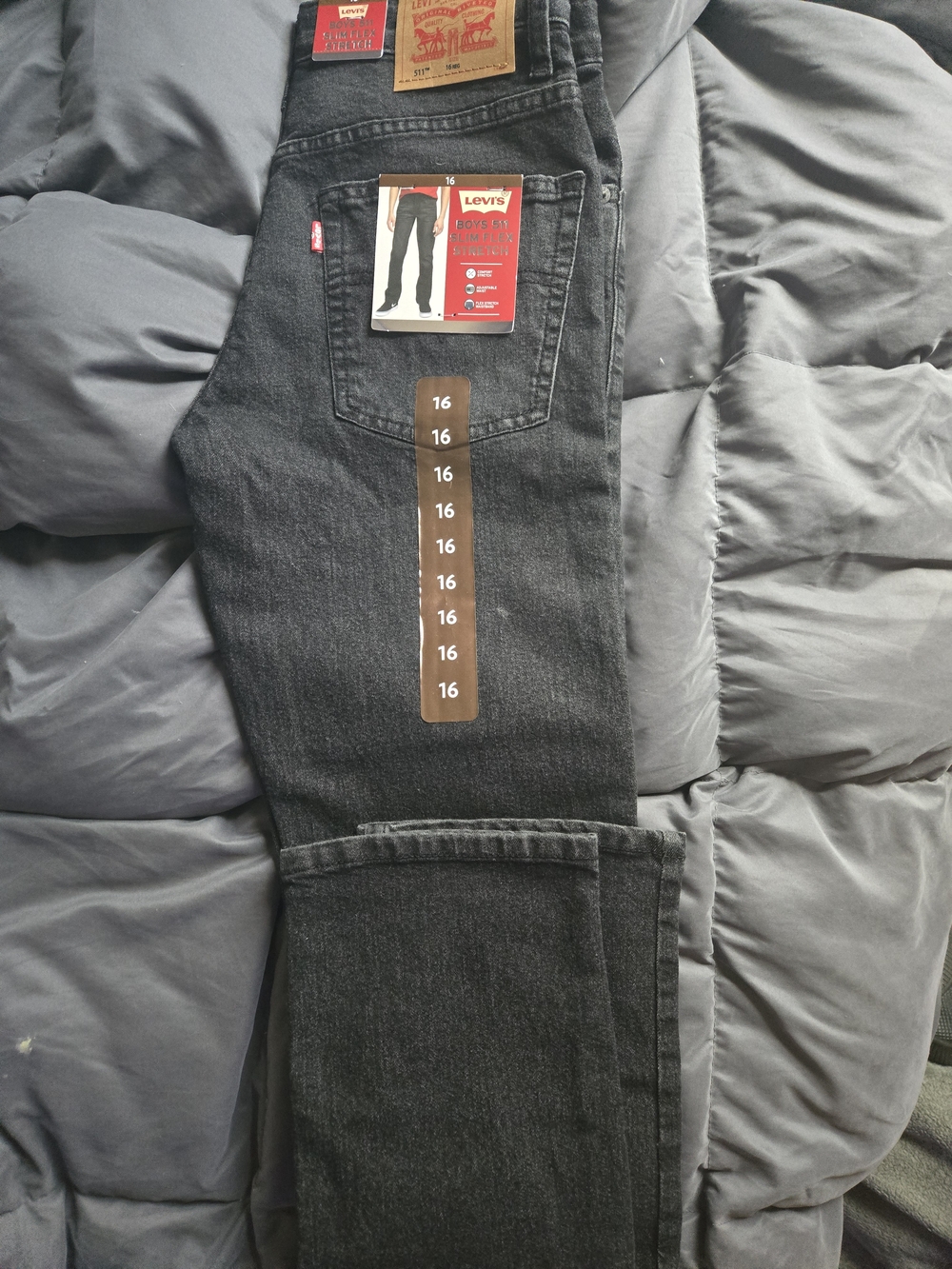 Levi's Kids Charcoal Black Straight-Leg Jeans